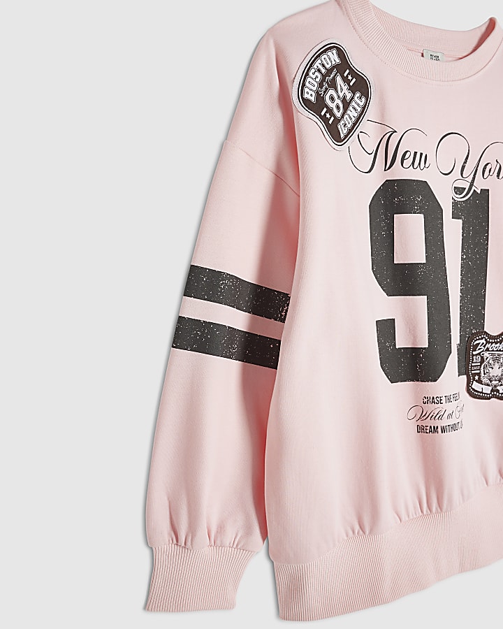 Girls Pink New York 91 Sweatshirt