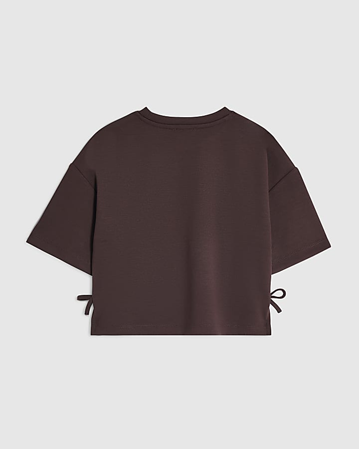Girls Brown Paris Cherry Bow T-Shirt