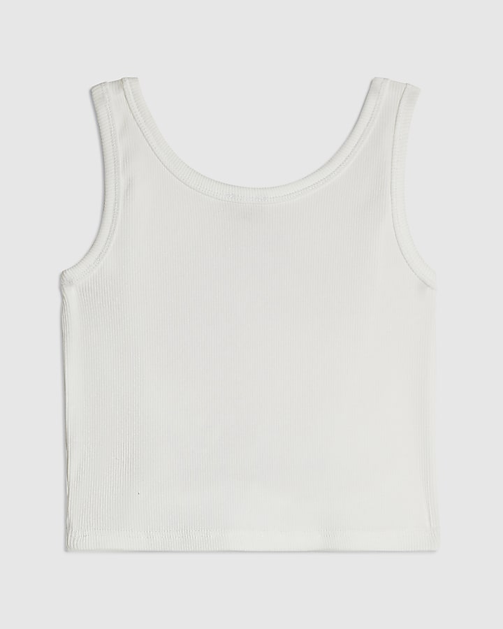 Girls White Boba Icon Tank Top