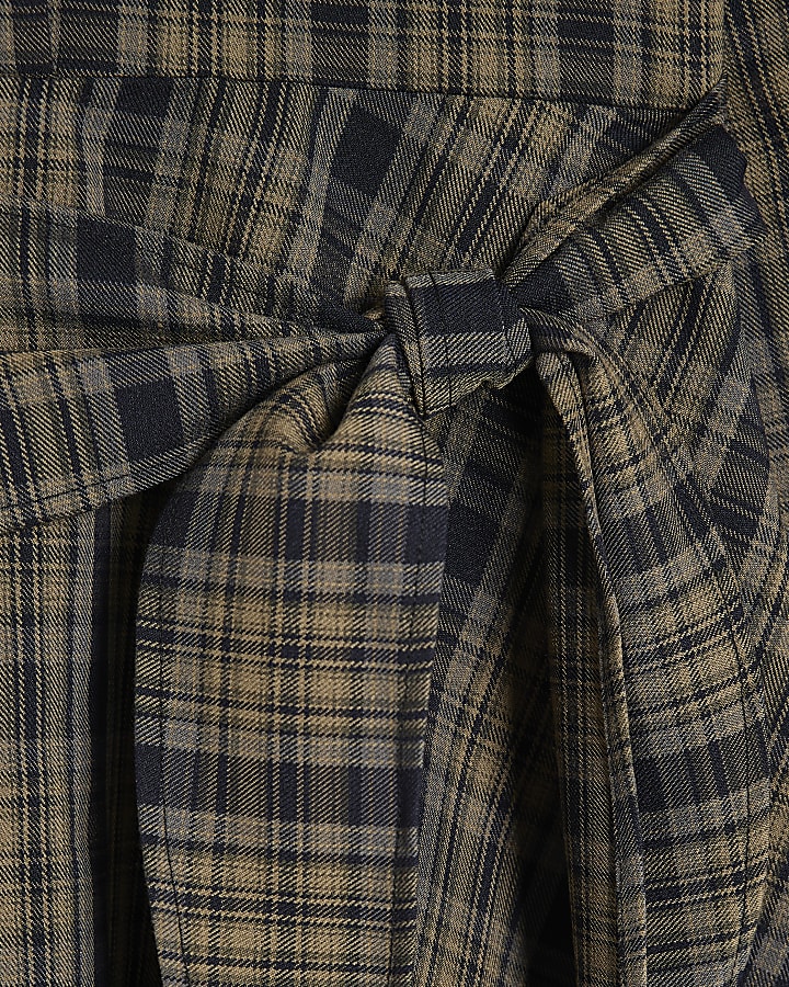 Girls Blue Check Shirt Tie Dress