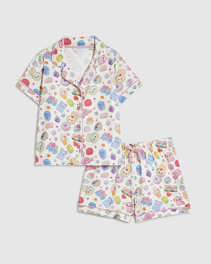 Girls Blue Squishy Print Pyjamas