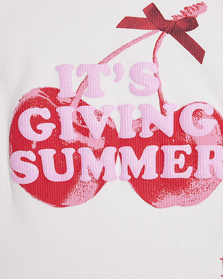 Girls Black Giving Summer Stitch Tank Top