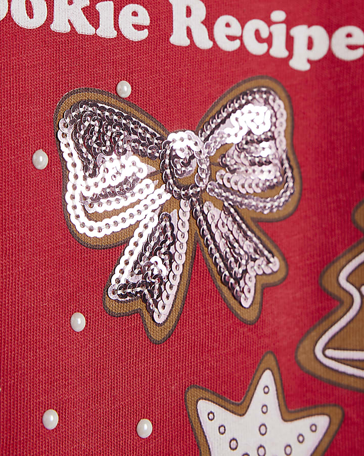 Girls Red Christmas Recipe T-Shirt