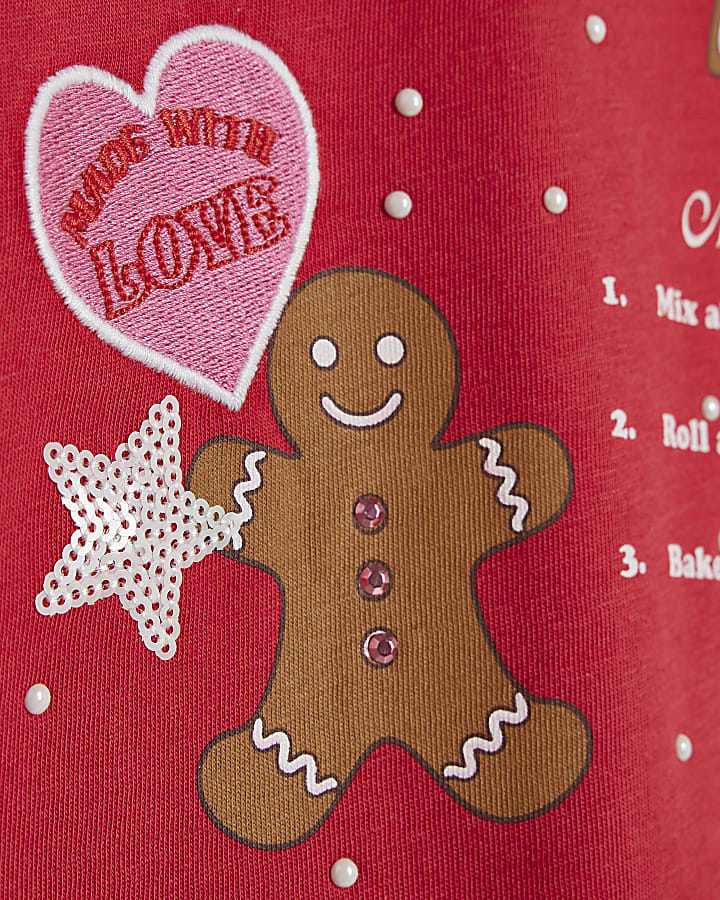 Girls Red Christmas Recipe T-Shirt
