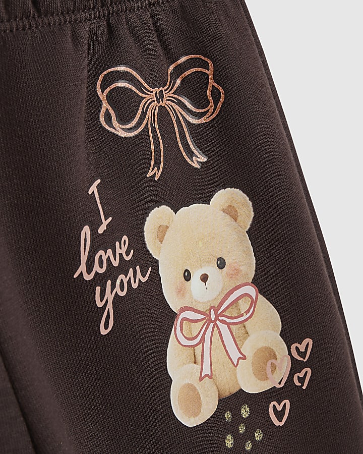 Mini Girls Brown Little Angel Zip Through Set