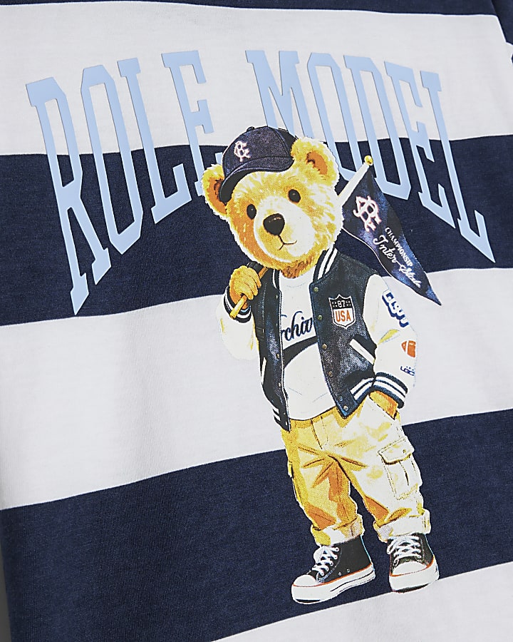 Mini Boys Navy Role Model T-Shirt Set