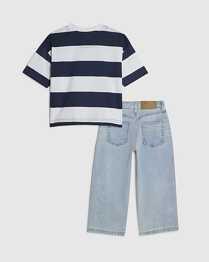 Mini Boys Navy Role Model T-Shirt Set