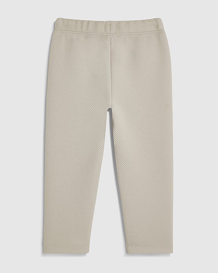 Mini Boys Beige Smart Joggers