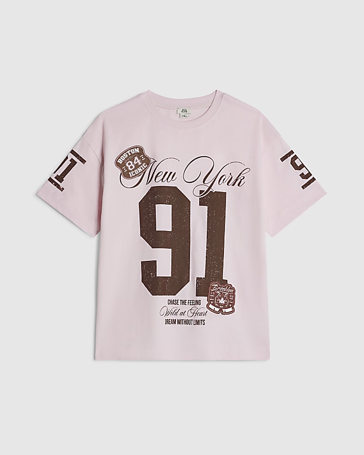 Girls Pink 91 New York T-Shirt