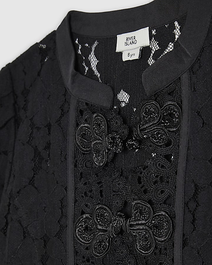 Girls Black Lace Drummer T-Shirt