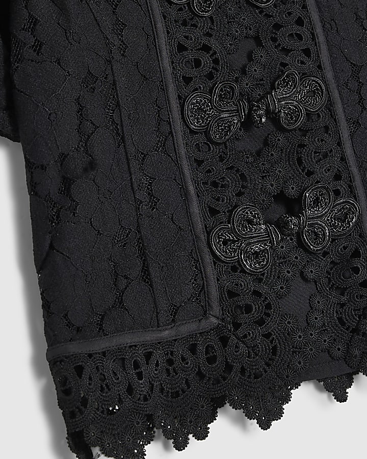 Girls Black Lace Drummer T-Shirt