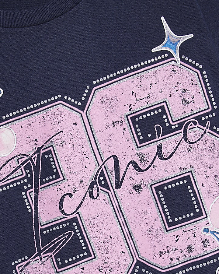 Girls Navy 36 Cherry T-Shirt