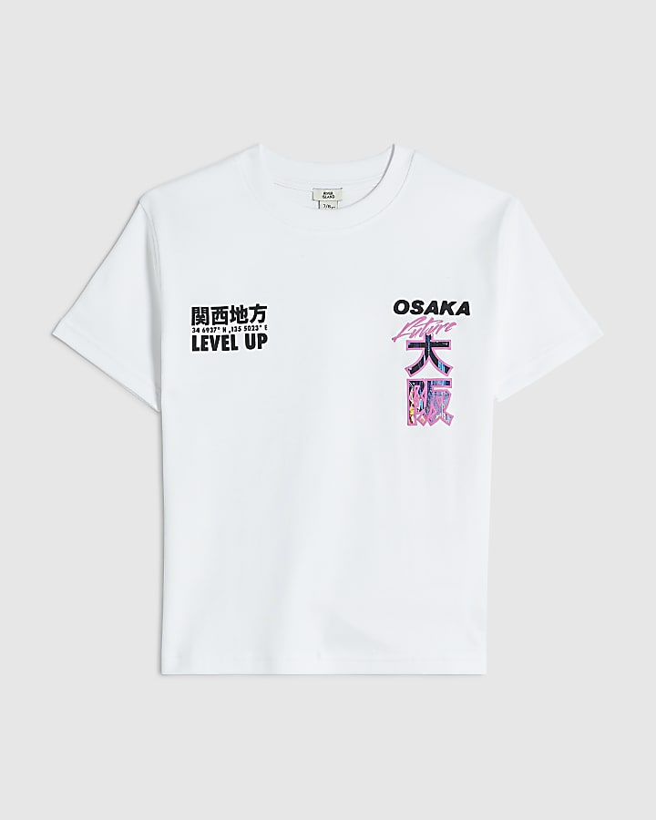 Boys White Osaka Japanese T-Shirt