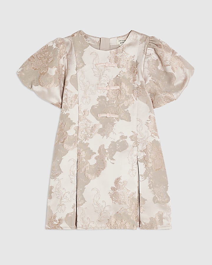 Mini Girls Pink Floral Drummer Dress