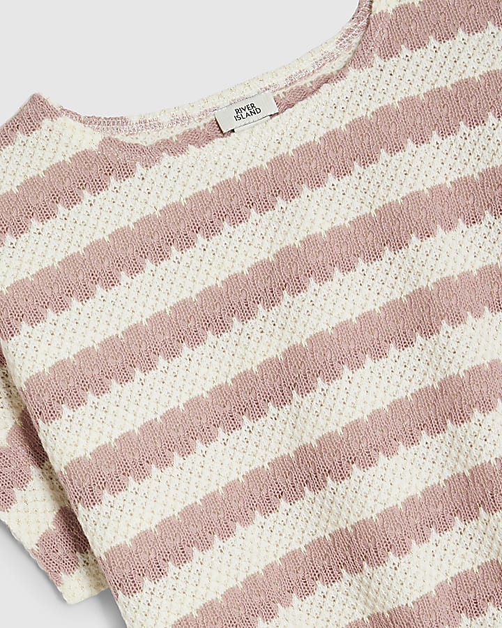 Girls Pink Stripe T-Shirt Set