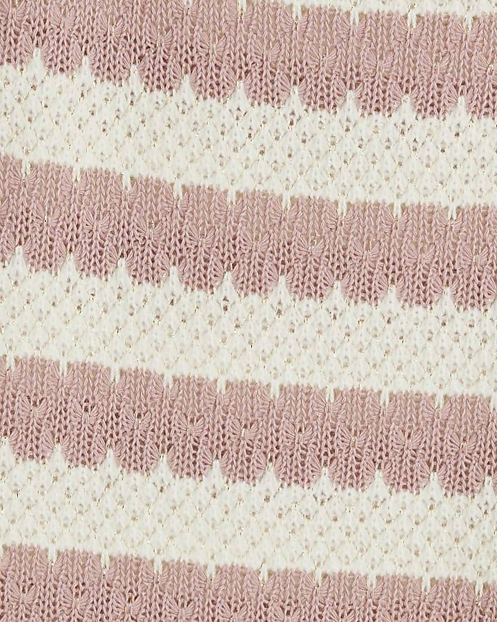 Girls Pink Stripe T-Shirt Set