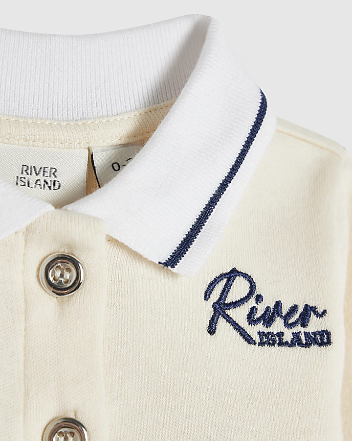 Baby Boys Navy Long Sleeved Polo Shirt Set