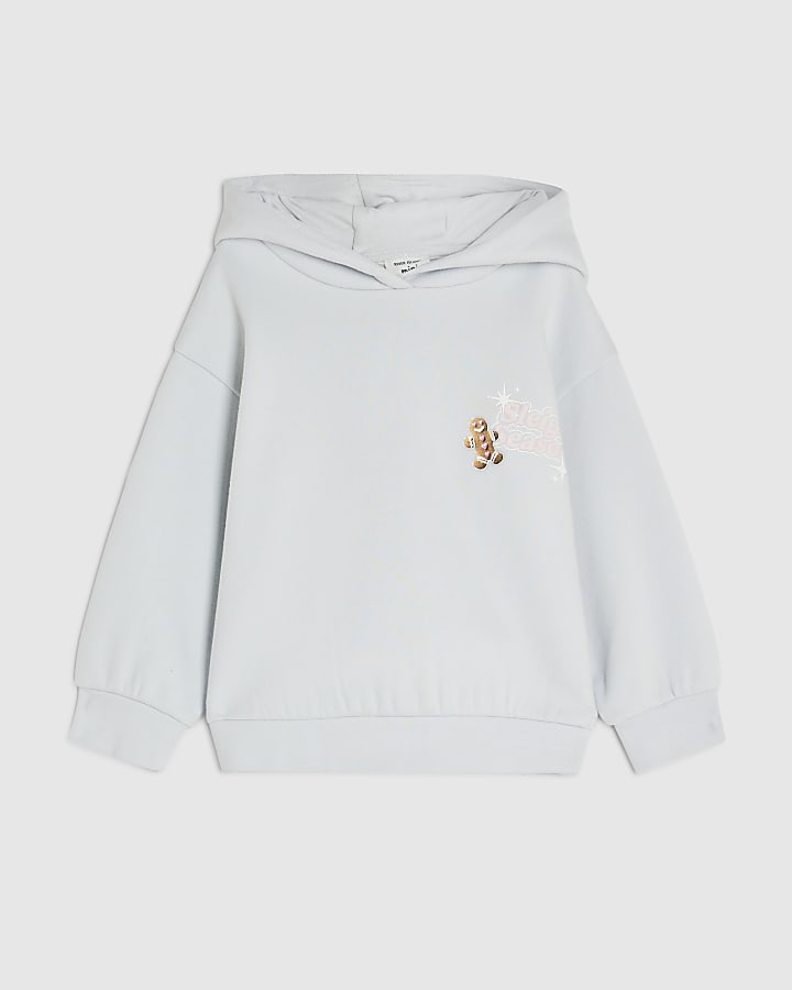 Mini Girls Blue Sleigh Season Hoodie