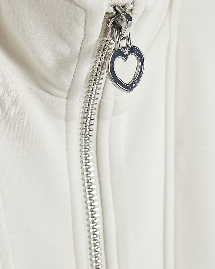 Girls Cream Premium Funnel Neck Jumpsuit