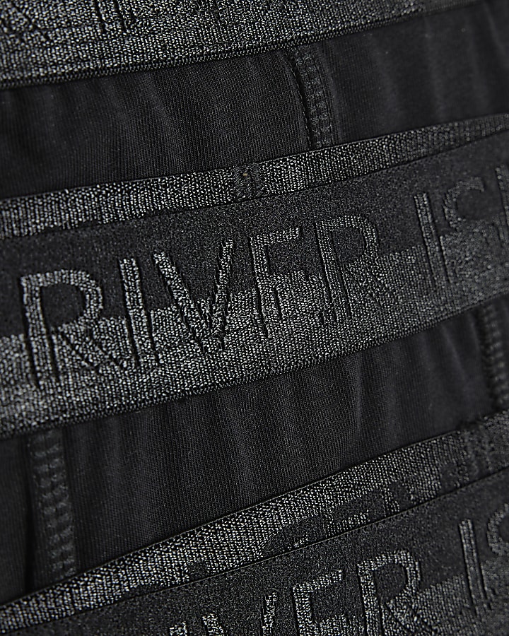 Boys Black Metallic Pack Of 5 Boxers