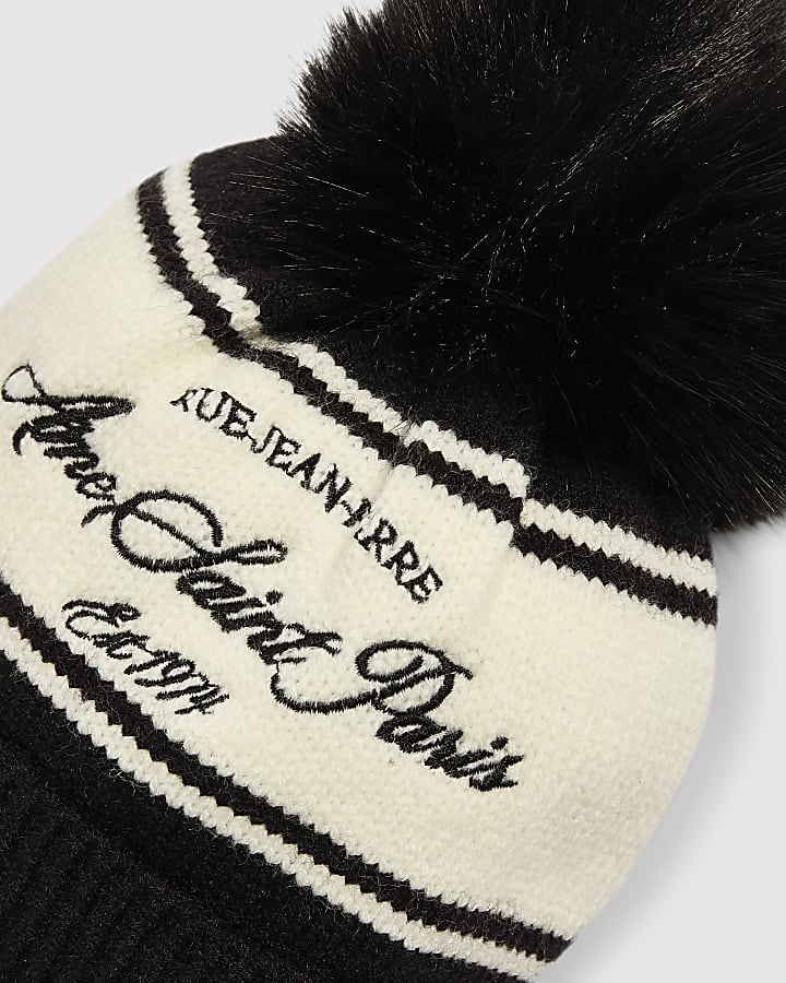 Boys Black Ame Saint Paris Beanie Hat
