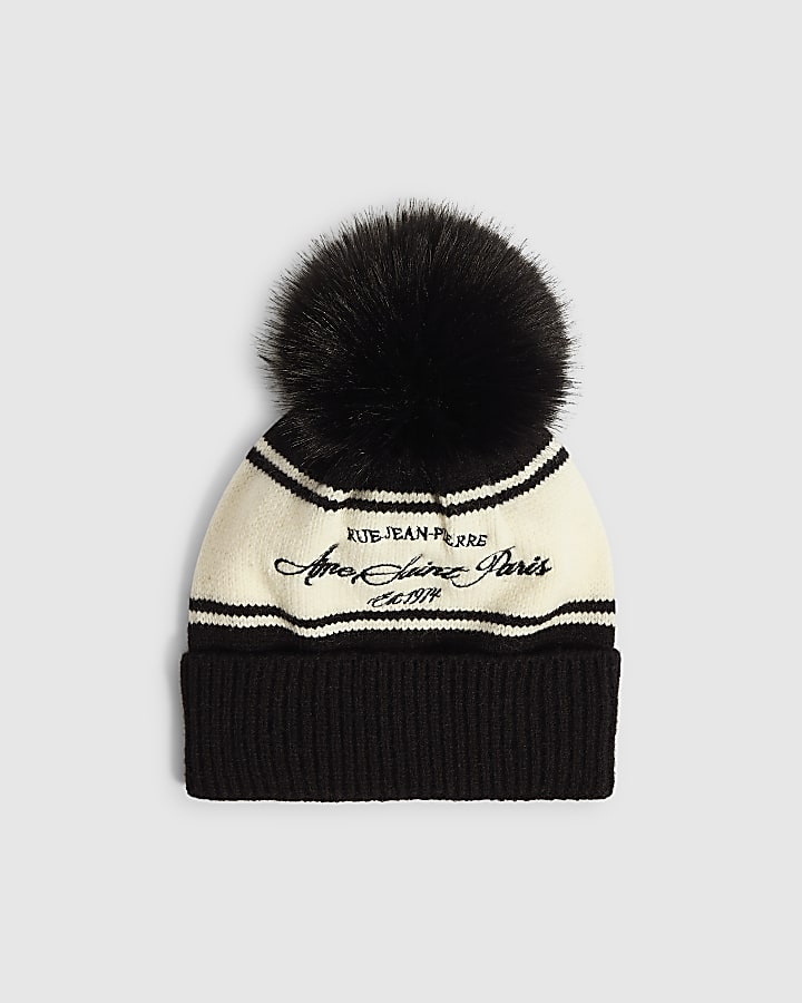 Boys Black Ame Saint Paris Beanie Hat