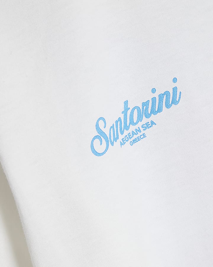 Boys White Santorini Scenic T-Shirt