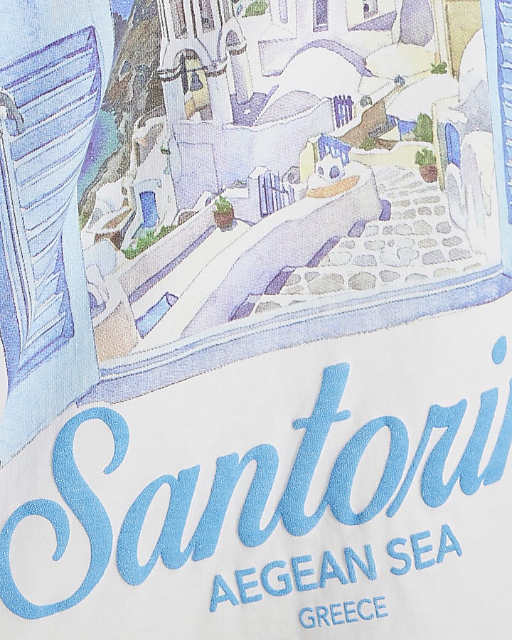 Boys White Santorini Scenic T-Shirt
