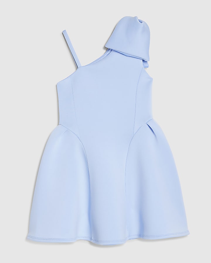 Girls Blue Premium One Shoulder Dress