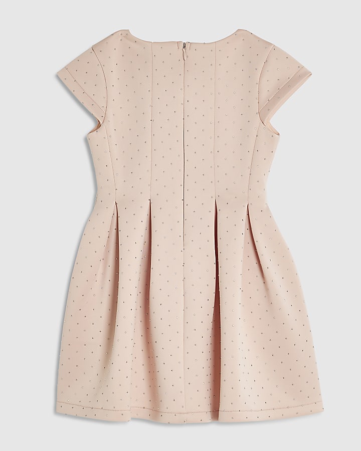 Mini Girls Pink Premium Diamante Dress