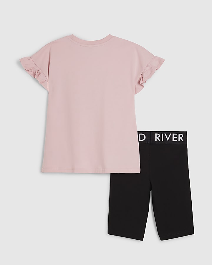 Girls Pink Cherry T-Shirt & Short Set