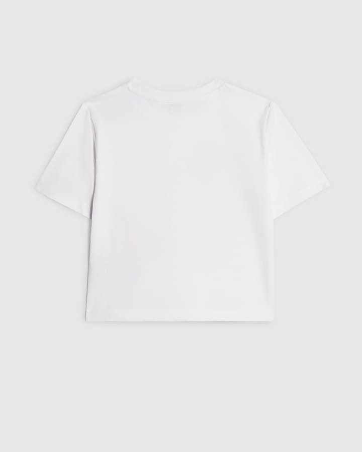 Girls White Embellished Capybara Icon Top