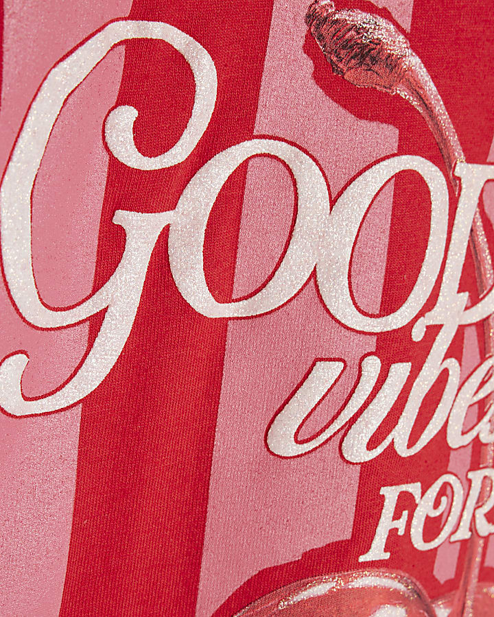 Girls Red Good Vibes Cherry T-shirt