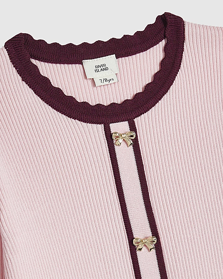 Girls Pink Check Skort Set