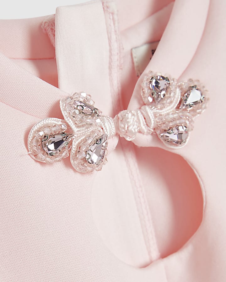 Girls Pink Frogging Premium Dress