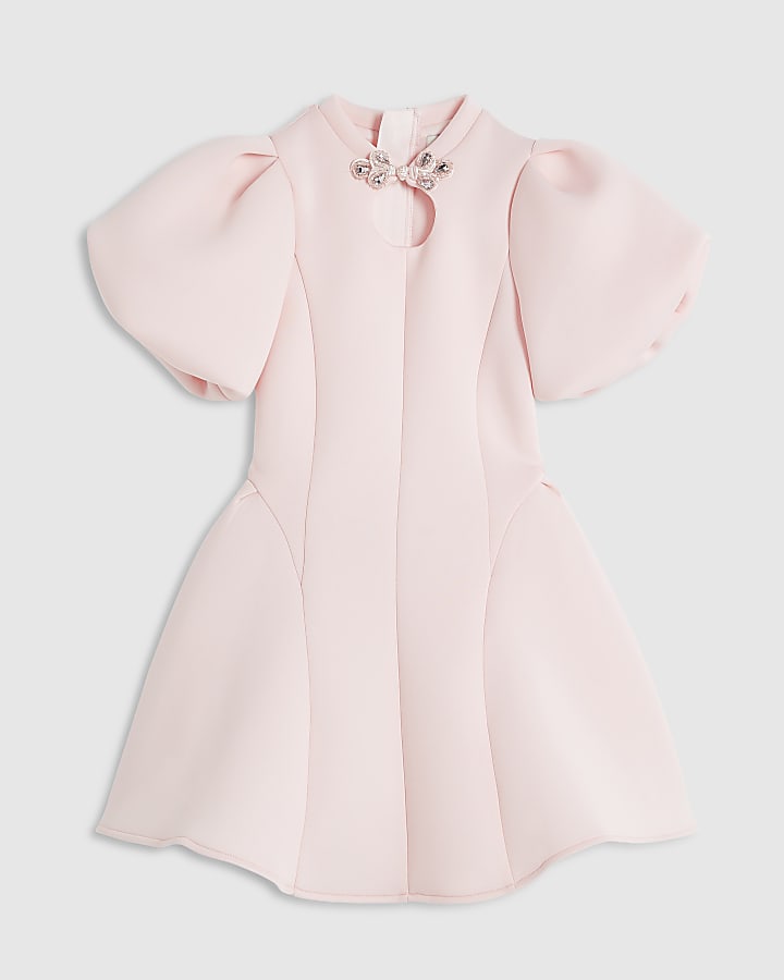 Girls Pink Frogging Premium Dress