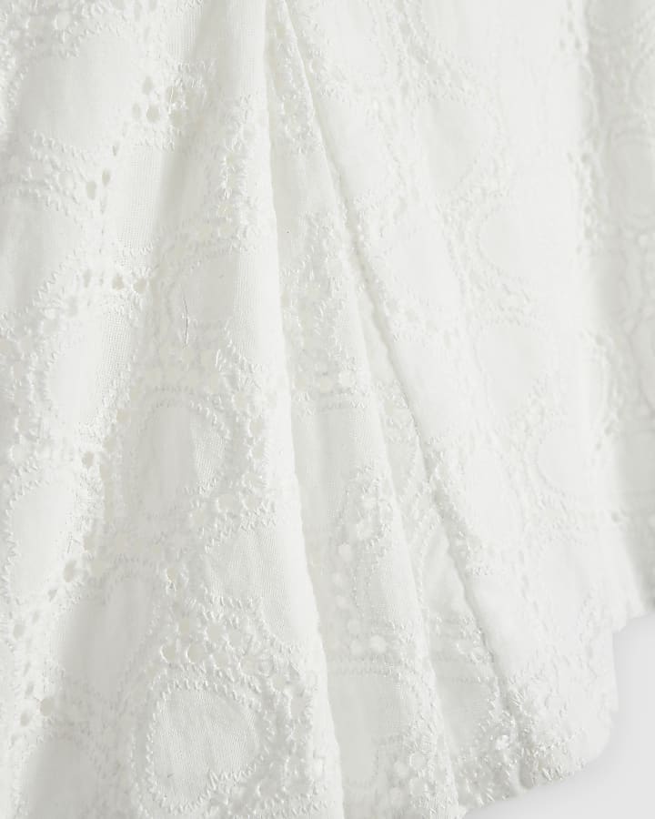 Mini Girls White Lace Drummer Dress