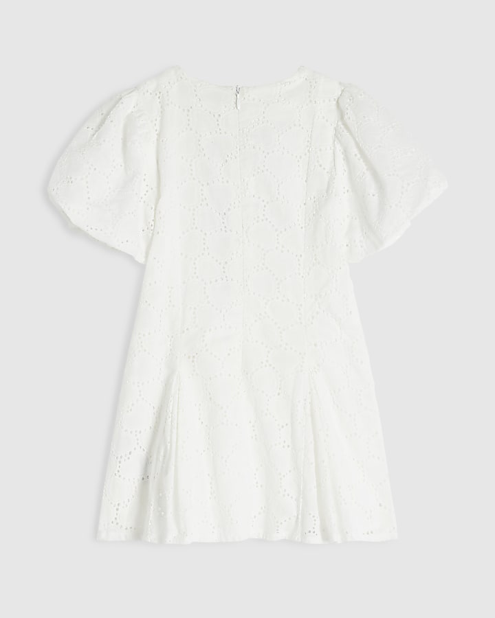 Mini Girls White Lace Drummer Dress