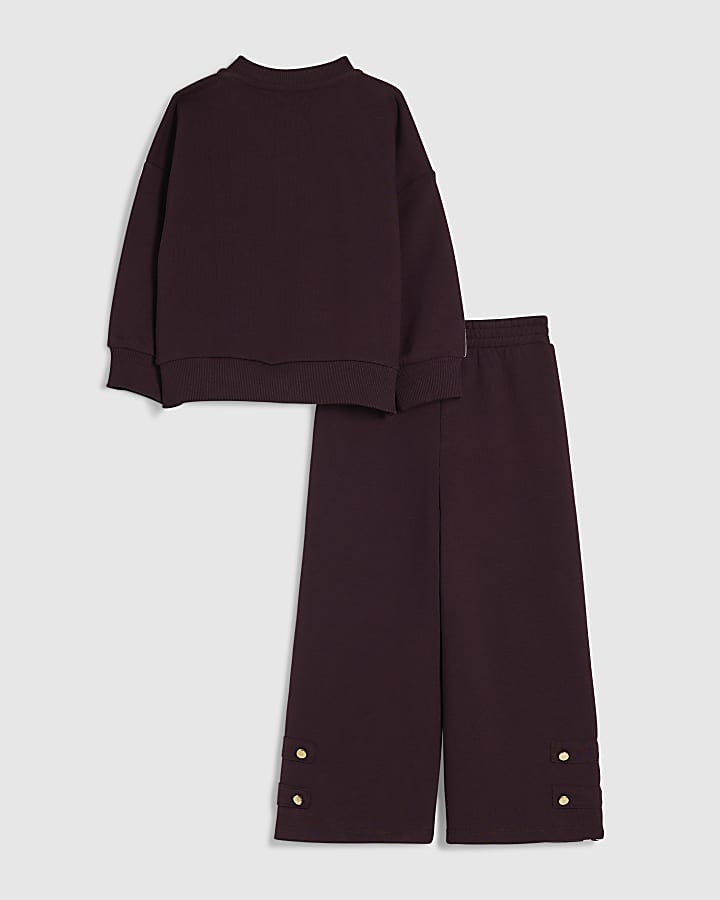 Mini Girls Burgundy Drummer Bomber Jacket Set