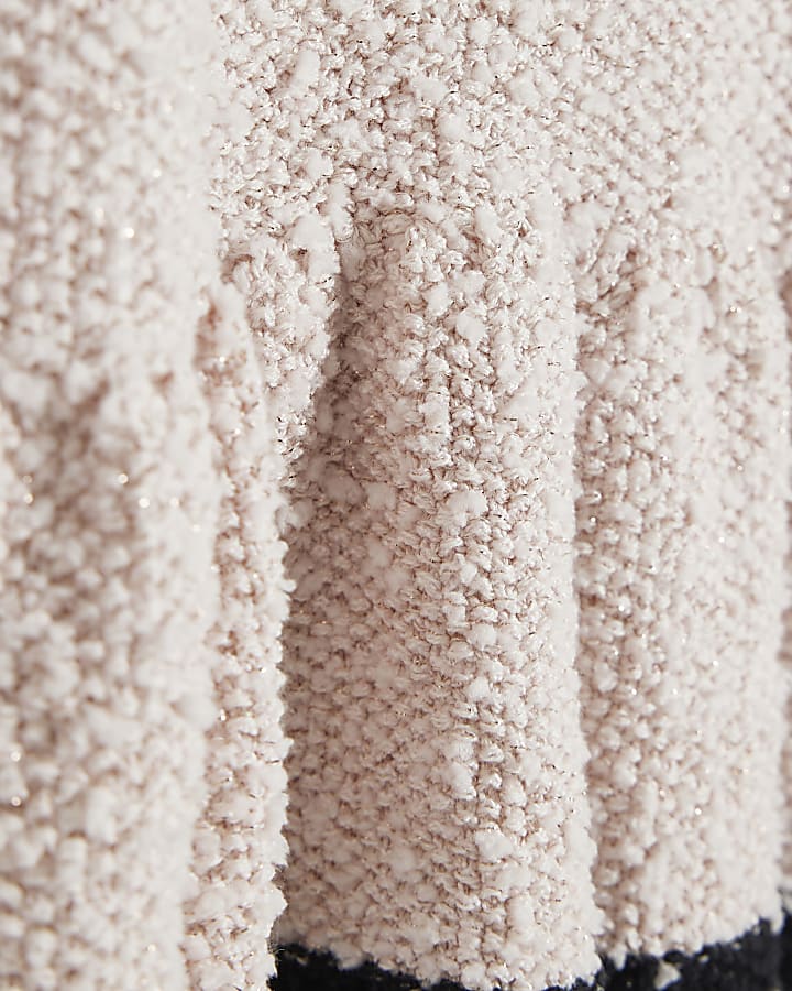 Mini Girls Pink Boucle Knit Dress