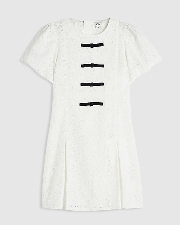 Girls White Lace Drummer Dress
