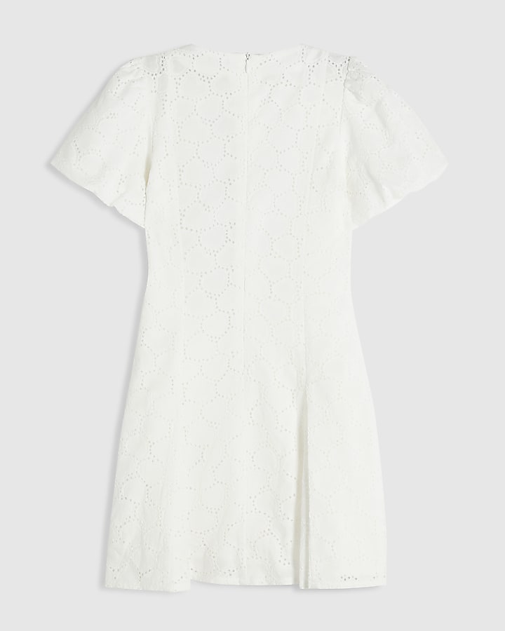 Girls White Lace Drummer Dress