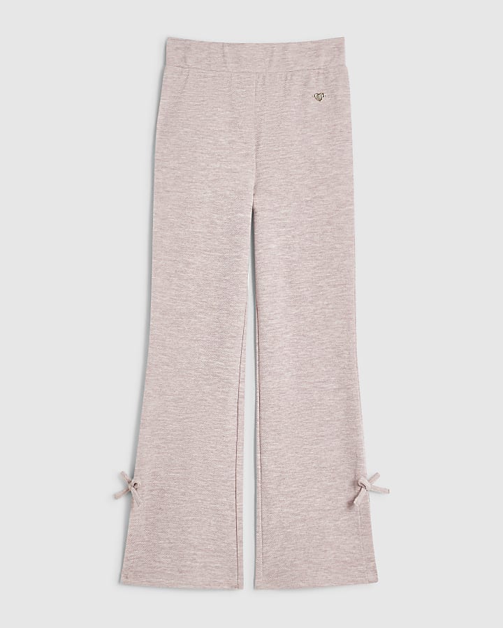 Girls Pink Bow Kickflare Trousers