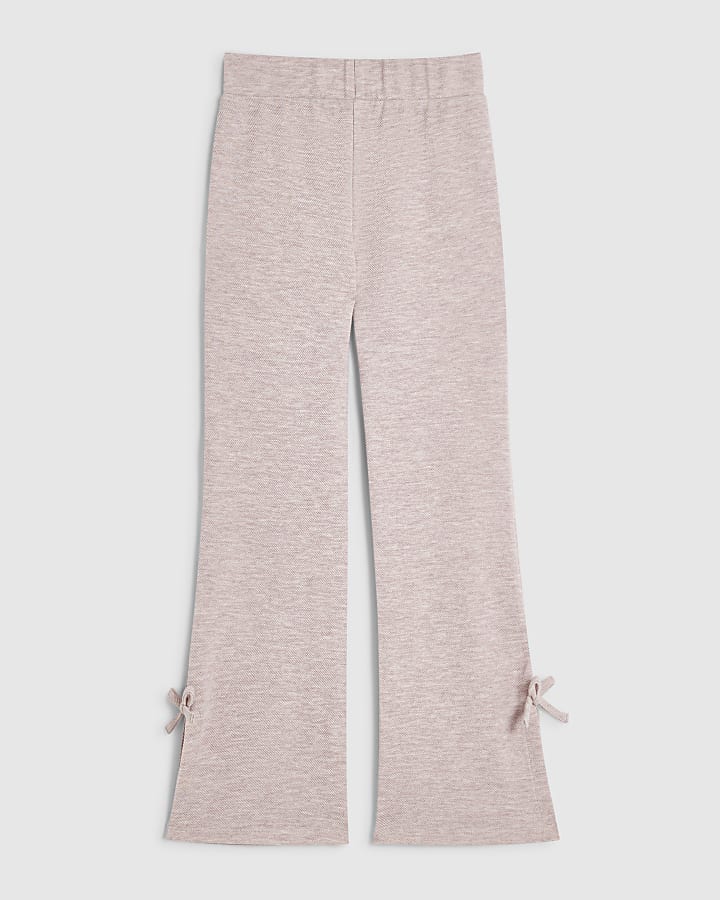 Girls Pink Bow Kickflare Trousers
