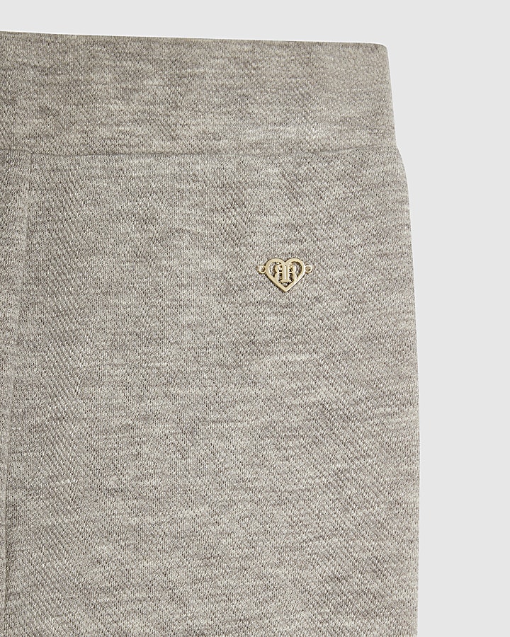 Girls Beige Bow Kickflare Trousers