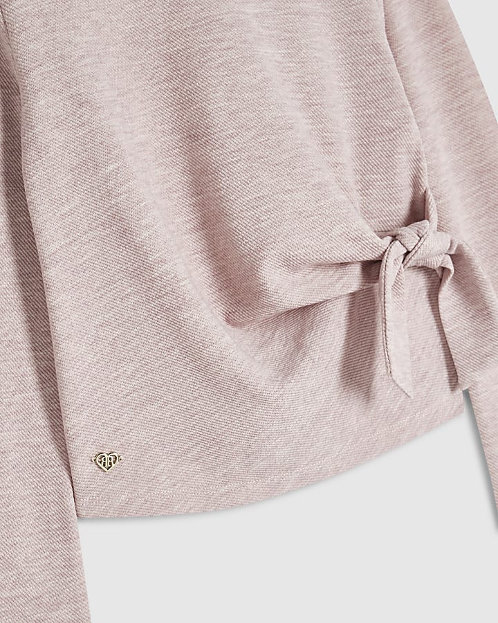 Girls Pink Tie Side Top