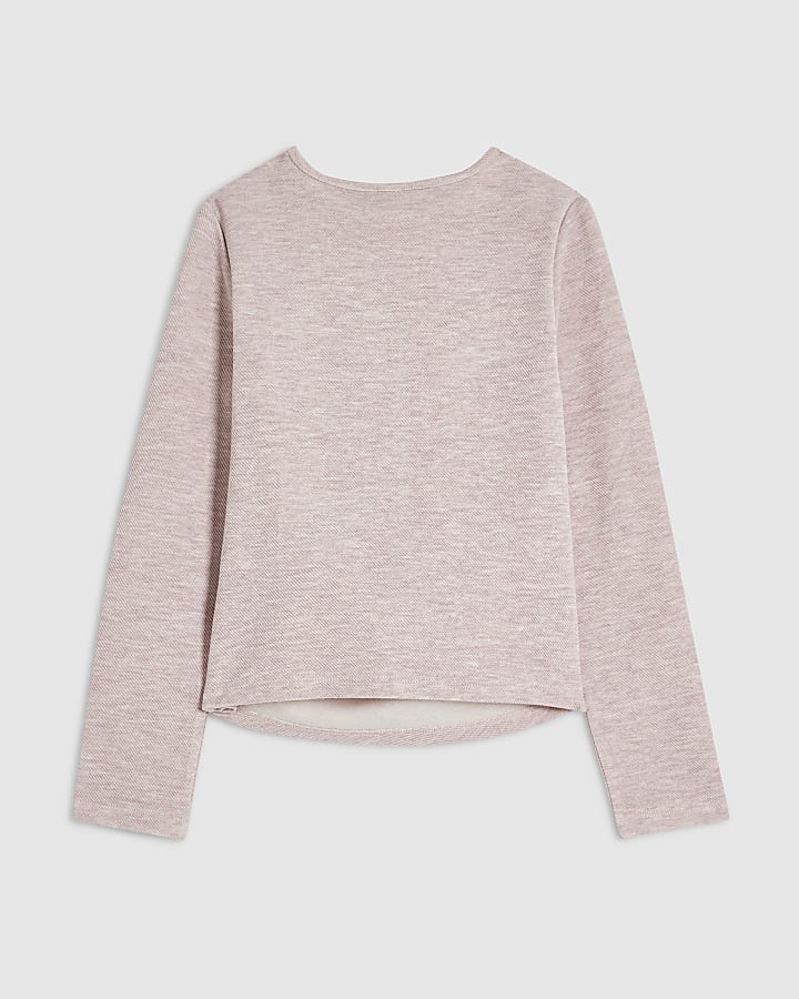 Girls Pink Tie Side Top