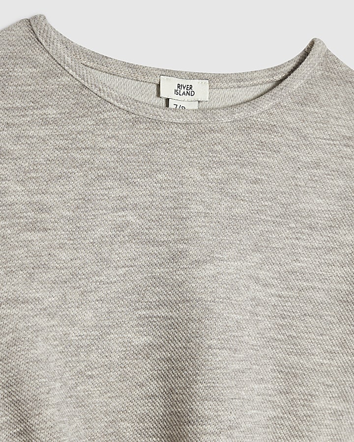 Girls Beige Tie Side Top