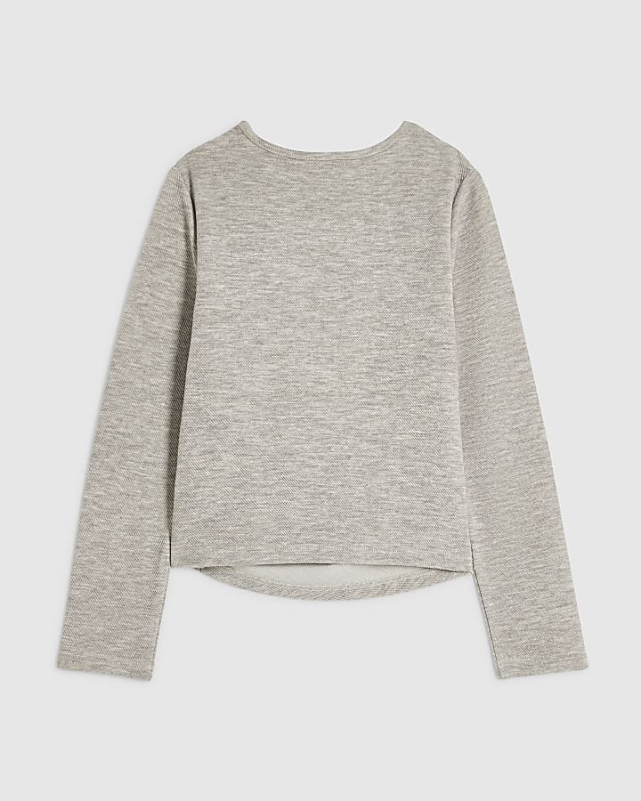 Girls Beige Tie Side Top