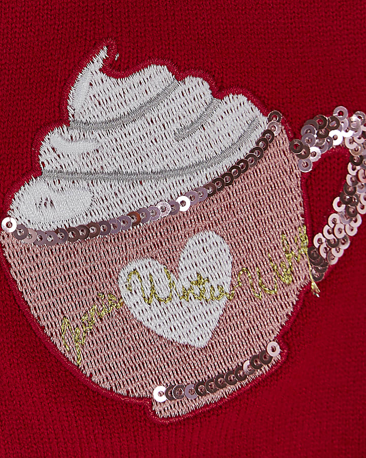 Mini Girls Red Christmas Cardigan